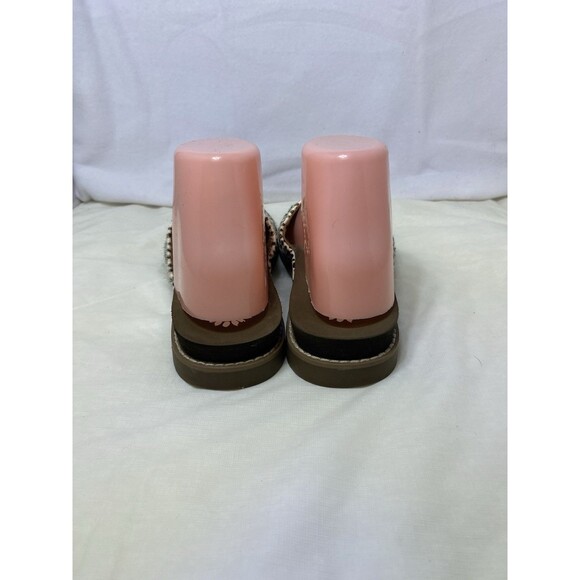 Yellowbox Kassie Cheetah SANDALS Women's 7 Slip On Cross Strap Beige Black - Picture 3 of 7